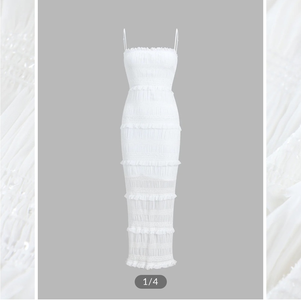 Commense Aegean Ruffled Zippered Midi Dress